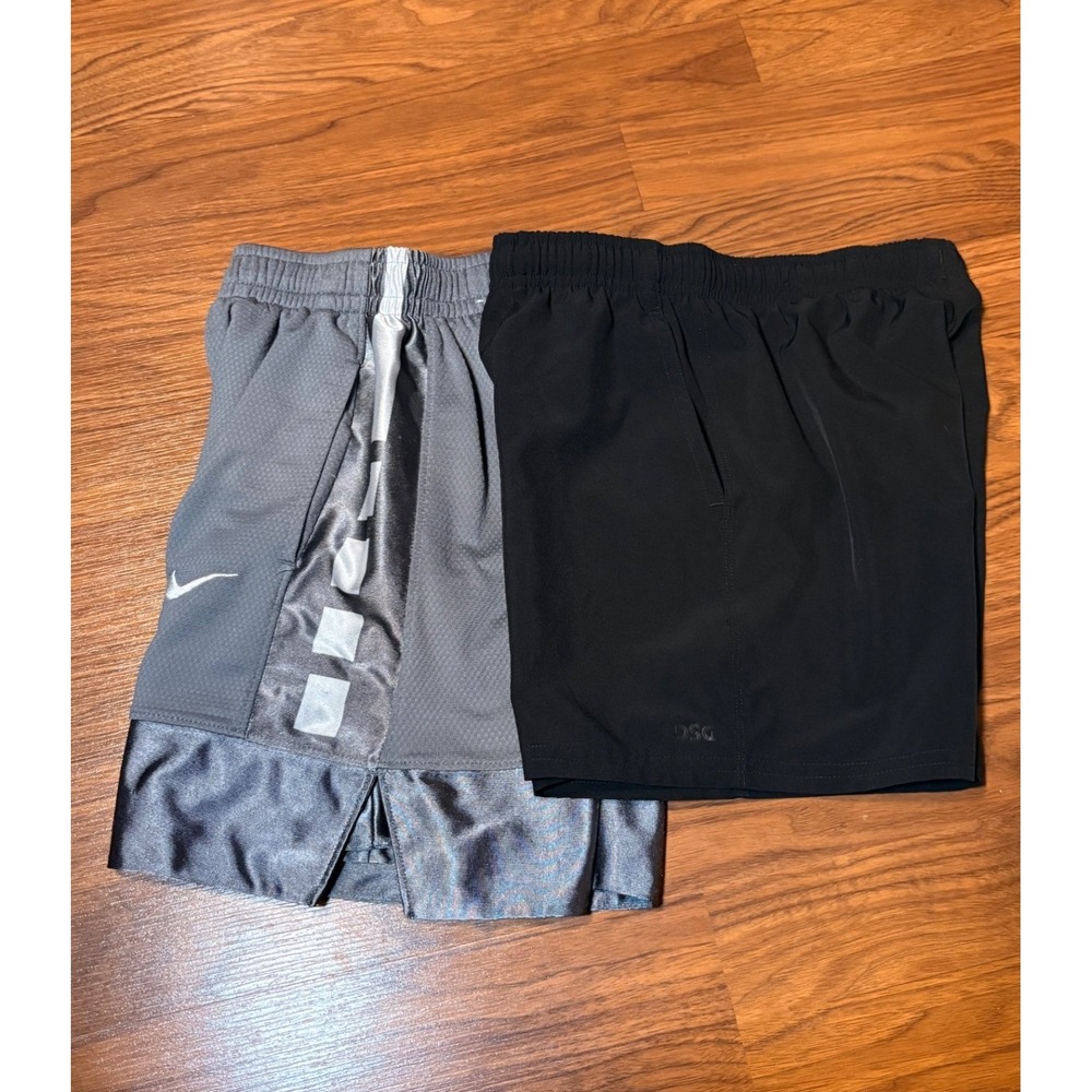 Nike DSG‎ Athletic Shorts Kids XS Grey Black Good 2-Pack Basketball Gym Bundle